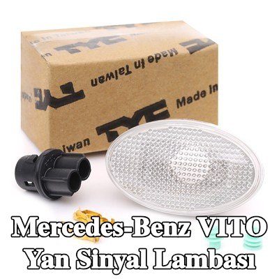 TYC Yan sinyal lambası her iki taraf, yan montaj, beyaz, ampul tutuculu — Mercedes-Benz Vito