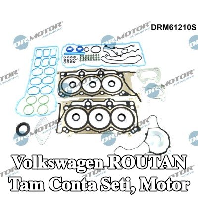 DR.MOTOR AUTOMOTIVE Tam Conta Seti, krank mili contalı motor, silindir kafası contası ile, valf kapağı contası ile, valf gövdesi contalı, egzoz manifoldu contası ile (ler), emme manifoldu contası/contaları ile — Volkswagen Routan