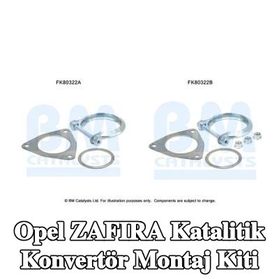 BM CATALYSTS Katalitik konvertör montaj kiti — 2008 Opel Zafira