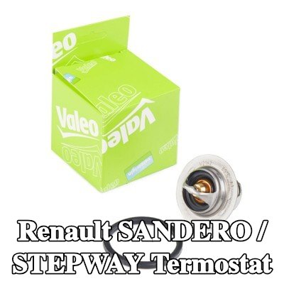VALEO Termostat 89°C, conta/sızdırmazlık elemanları ile — Renault Sandero / Stepway