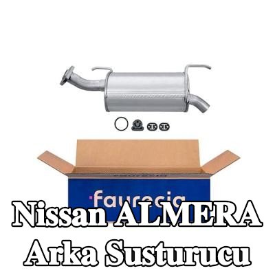 HELLA Arka susturucu Arka, montaj parçaları ile — Nissan Almera