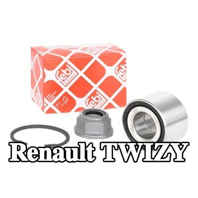 FEBI BILSTEIN طقم محمل العجلة للمحور الخلفي الأيسر, المحور الخلفي الأيمن, مع صمولة, مع حلقة تثبيت — Renault Twizy