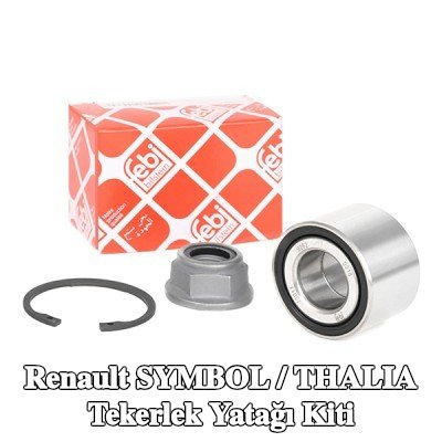 FEBI BILSTEIN Tekerlek yatağı kiti Arka Aks Sol, Arka Aks Sağ, somunlu, tutma halkası — 2012 Renault Symbol / Thalia