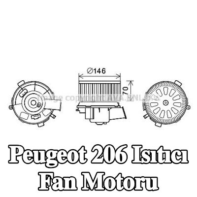 PRASCO Isıtıcı fan motoru — Peugeot 206