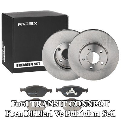 RIDEX Fren diskleri ve balataları seti Ön Aks, Havalandırmalı — 2012 Ford Transit Connect