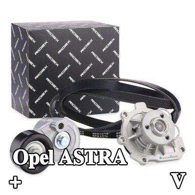 RIDEX مضخة المياه + مجموعة الحزام المضلع على شكل V مع مضخة المياه — 2000 Opel Astra