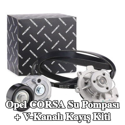 RIDEX Su pompası ile Su Pompası + V-Yivli Kayış Kiti — 2016 Opel Corsa