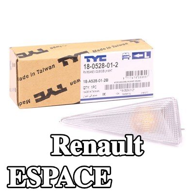 TYC مؤشر جانبي أمامي أيسر, أبيض, بدون حامل لمبة — 2011 Renault Espace