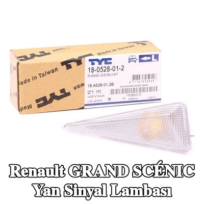 TYC Yan sinyal lambası Sol Ön, beyaz, ampul yuvası olmadan — 2004 Renault Grand Scénic