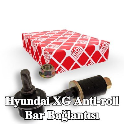 FEBI BILSTEIN Ön aks sol anti-roll bar bağlantısı, Ön Aks Sağ, 103mm, somunlu, pullarla — Hyundai Xg