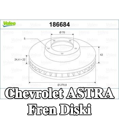VALEO Ön aks fren diski, Outer Diameter: 280mm, Havalandırmalı — Chevrolet Astra