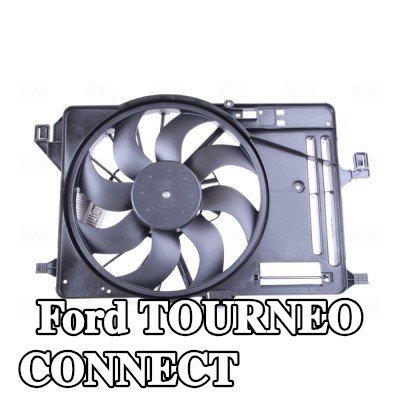 NISSENS مروحة, المبرد 385mm, مع غطاء مروحة المبرد, مع مقاوم, بدون مقاوم, مع وحدة تحكم — Ford Tourneo Connect