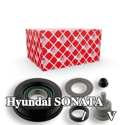 FEBI BILSTEIN بكرة الانحراف/التوجيه, V-ribbed belt Outer Diameter: 98mm, مع مواد تثبيت/تركيب — 2000 Hyundai Sonata