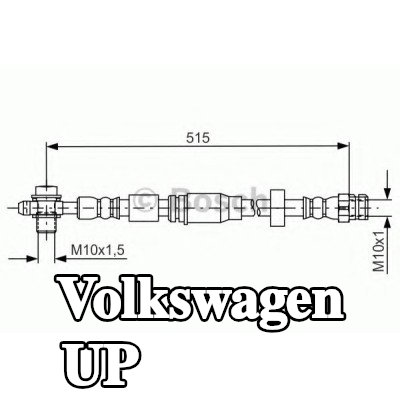 BOSCH خرطوم الفرامل 515mm — Volkswagen Up