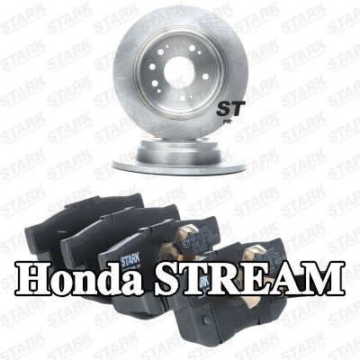 STARK مجموعة أقراص الفرامل والوسادات للمحور الخلفي, صلب — 2002 Honda Stream