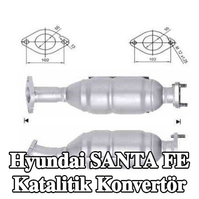 VEGAZ Sabitleme/montaj malzemesi dahil katalitik konvertör — Hyundai Santa Fe