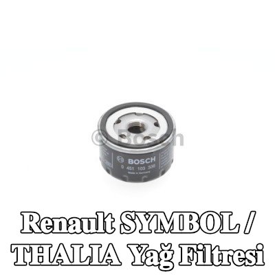 BOSCH Tek çek valflı yağ filtresi — 2012 Renault Symbol / Thalia
