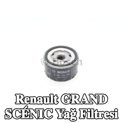 BOSCH Tek çek valflı yağ filtresi — 2012 Renault Grand Scénic