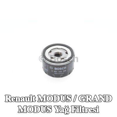 BOSCH Tek çek valflı yağ filtresi — Renault Modus / Grand Modus
