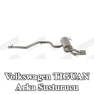 WALKER Arka susturucu 1790mm, boru ile, montaj parçaları olmadan — 2007 Volkswagen Tiguan