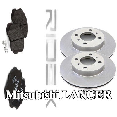 RIDEX مجموعة أقراص الفرامل والوسادات للمحور الأمامي, مزود بفتحات تهوية داخلية — 2002 Mitsubishi Lancer