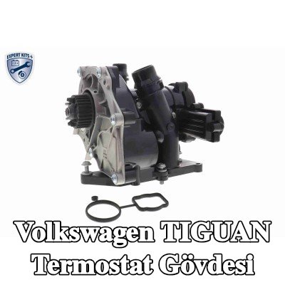 VEMO Conta/sızdırmazlık elemanı ile termostat muhafazası, sensörlü, termostatlı, Q+, orijinal ekipman üreticisi kalitesi — 2019 Volkswagen Tiguan