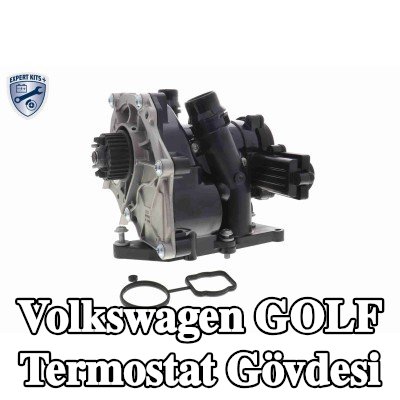 VEMO Conta/sızdırmazlık elemanı ile termostat muhafazası, sensörlü, termostatlı, Q+, orijinal ekipman üreticisi kalitesi — 2017 Volkswagen Golf