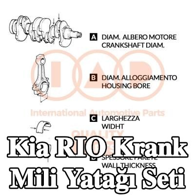 IAP QUALITY PARTS Krank mili yatağı seti — Kia Rio