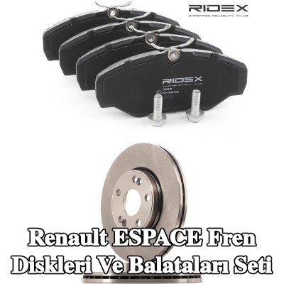 RIDEX Fren diskleri ve balataları seti Ön Aks, Dıştan Havalandırmalı — 2000 Renault Espace