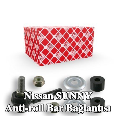 FEBI BILSTEIN Stabilizatör kolu OE Turbo YENİ, 87mm, Çelik, somunlu, lastik yastıklı, pullarla — Nissan Sunny
