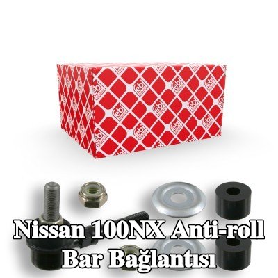 FEBI BILSTEIN Stabilizatör kolu OE Turbo YENİ, 87mm, Çelik, somunlu, lastik yastıklı, pullarla — 1990 Nissan 100nx