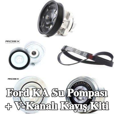 RIDEX Su pompası ile Su Pompası + V-Yivli Kayış Kiti, Alternatör serbest tekerlek kavramasını kontrol edin ve gerekirse değiştirin — Ford Ka