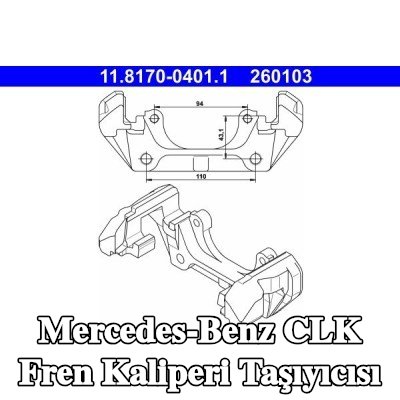 ATE Fren kaliperi taşıyıcısı — 2000 Mercedes-Benz Clk