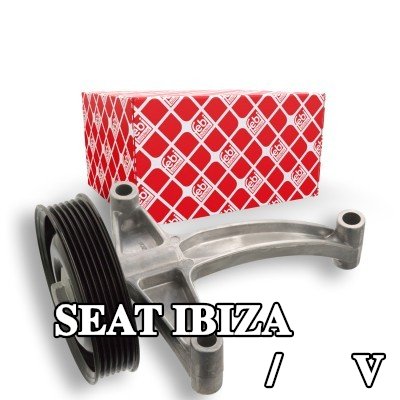 FEBI BILSTEIN بكرة الانحراف/التوجيه, V-ribbed belt Outer Diameter: 110mm, مع حامل — 2016 SEAT Ibiza