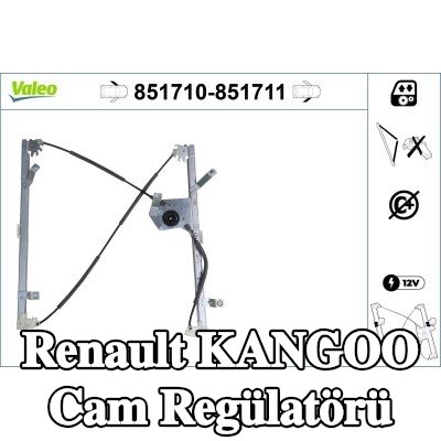 VALEO Sol ön cam regülatörü, Elektrikli, elektrik motoru olmadan — 2012 Renault Kangoo
