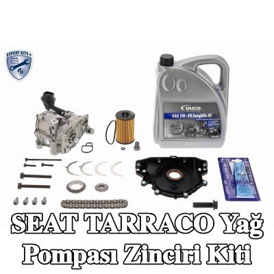 VAICO Aksesuarları ile yağ pompası zincir kiti, dişliler ile, yağ tahliye tapalı, yağ filtresi ile, yağ pompası ile — SEAT Tarraco