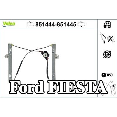 VALEO مُحرك نافذة أمامي أيسر, كهربائي, بدون محرك كهربائي — 2010 Ford Fiesta