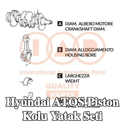 IAP QUALITY PARTS Piston Kolu Yatak Seti — Hyundai Atos