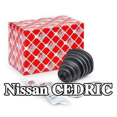 FEBI BILSTEIN غطاء مفصل CV المحور الأمامي, المحور الخلفي, مع مشابك — Nissan Cedric