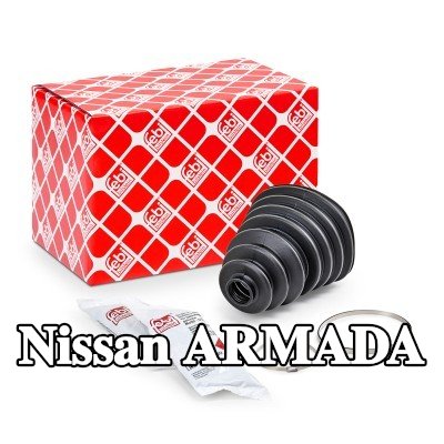 FEBI BILSTEIN غطاء مفصل CV المحور الأمامي, المحور الخلفي, مع مشابك — Nissan Armada