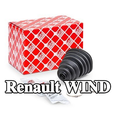 FEBI BILSTEIN غطاء مفصل CV المحور الأمامي, المحور الخلفي, مع مشابك — Renault Wind