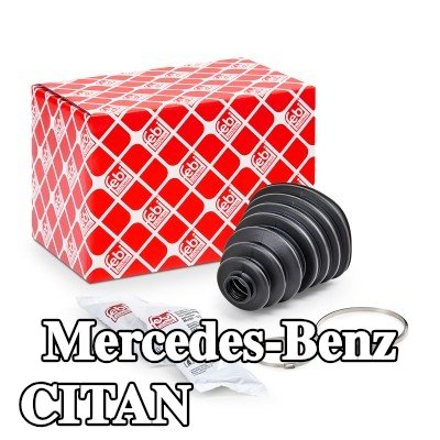 FEBI BILSTEIN غطاء مفصل CV المحور الأمامي, المحور الخلفي, مع مشابك — Mercedes-Benz Citan