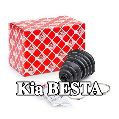 FEBI BILSTEIN غطاء مفصل CV المحور الأمامي, المحور الخلفي, مع مشابك — Kia Besta