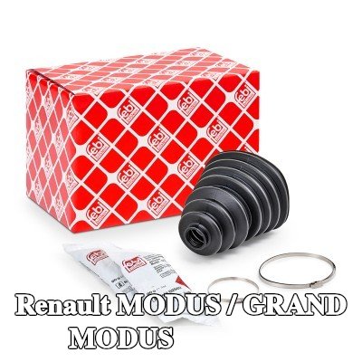 FEBI BILSTEIN غطاء مفصل CV المحور الأمامي, المحور الخلفي, مع مشابك — Renault Modus / Grand Modus