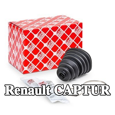 FEBI BILSTEIN غطاء مفصل CV المحور الأمامي, المحور الخلفي, مع مشابك — Renault Captur