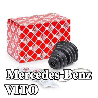 FEBI BILSTEIN غطاء مفصل CV المحور الأمامي, المحور الخلفي, مع مشابك — Mercedes-Benz Vito
