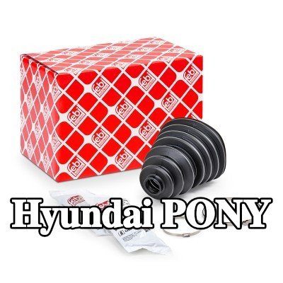 FEBI BILSTEIN غطاء مفصل CV المحور الأمامي, المحور الخلفي, مع مشابك — Hyundai Pony