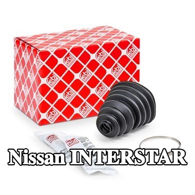 FEBI BILSTEIN غطاء مفصل CV المحور الأمامي, المحور الخلفي, مع مشابك — Nissan Interstar