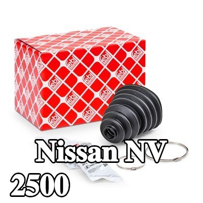 FEBI BILSTEIN غطاء مفصل CV المحور الأمامي, المحور الخلفي, مع مشابك — Nissan Nv 2500