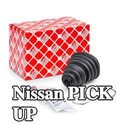 FEBI BILSTEIN غطاء مفصل CV المحور الأمامي, المحور الخلفي, مع مشابك — Nissan Pick Up
